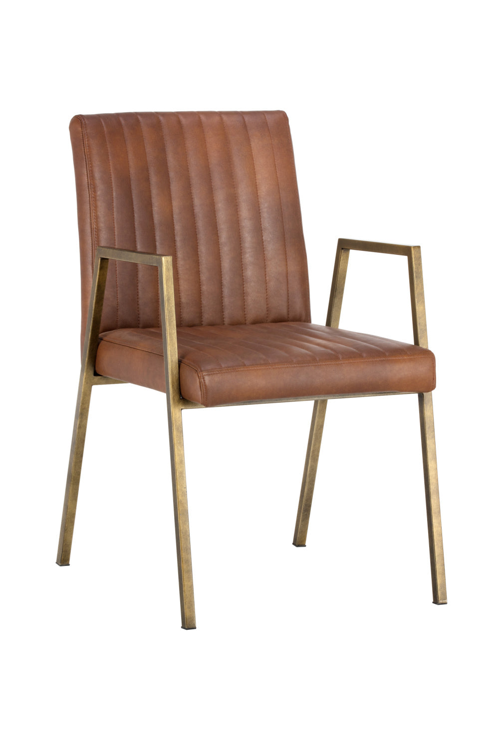 Modern European furniture - Channeled Leather Look Dining Chair - www.oroa.com