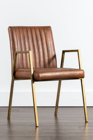 Modern European furniture - Channeled Leather Look Dining Chair - www.oroa.com