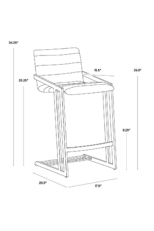 Modern European furniture - Channel-Tufted Counter Stool - www.oroa.com