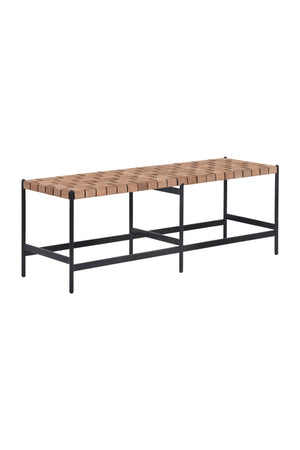 Hand-Woven Leather Bench | Splendido Omari | Oroa.com