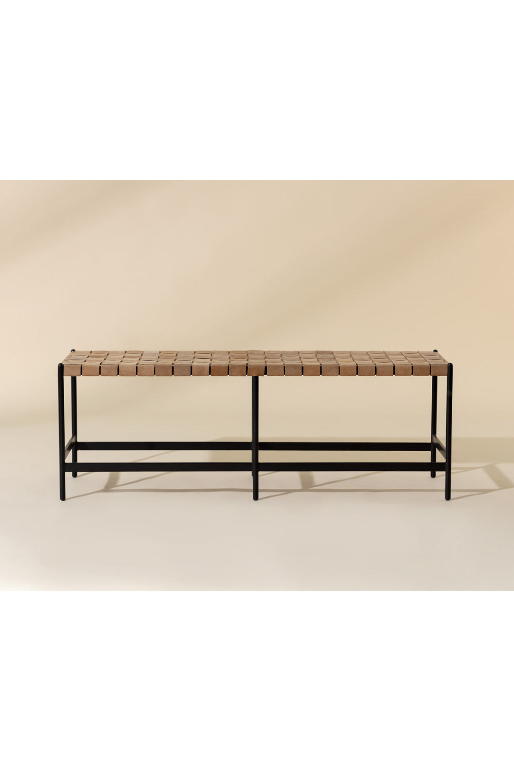 Hand-Woven Leather Bench | Splendido Omari | Oroa.com