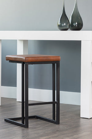 Modern European furniture - Leather-Look Backless Counter Stools (2) - www.oroa.com