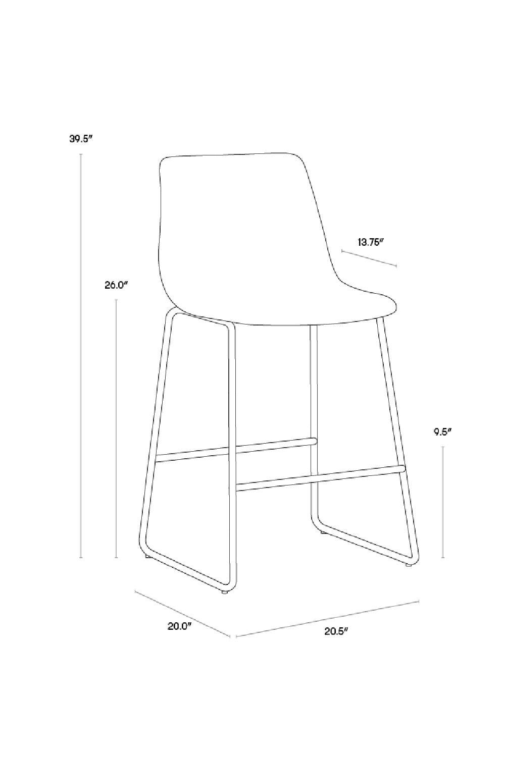 Modern European furniture - Leather-Look Mid-Century Counter Stools (2) - www.oroa.com