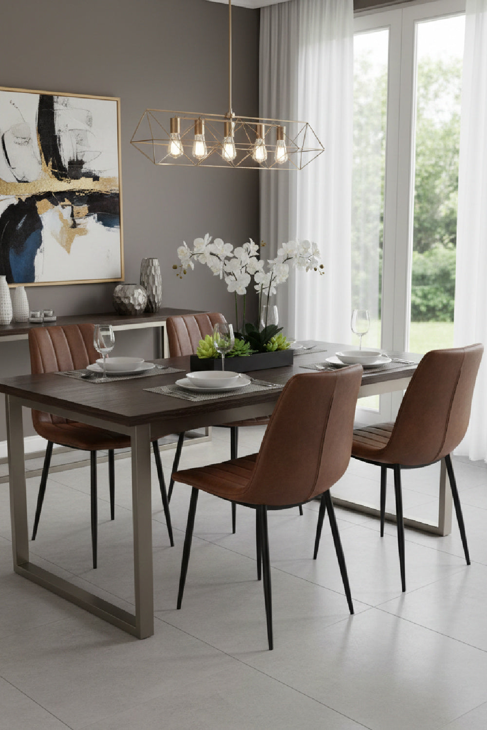 Modern European furniture - Channel-Tufted Dining Chairs (2) - www.oroa.com