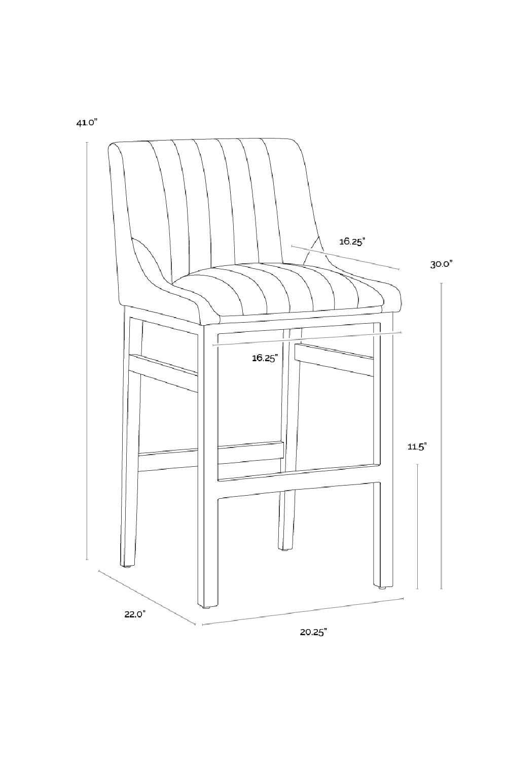Modern European furniture - Leather-Look Vertical-Channeled Bar Stool - www.oroa.com