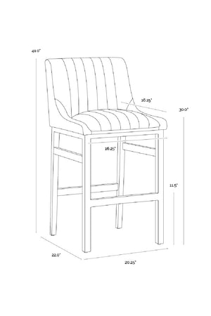Modern European furniture - Leather-Look Vertical-Channeled Bar Stool - www.oroa.com