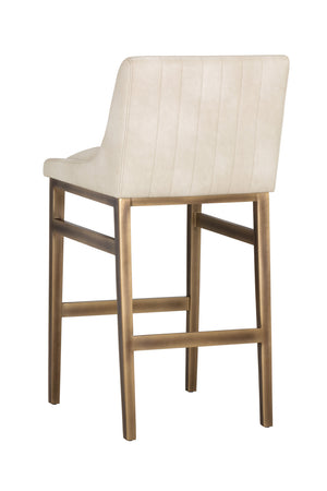 Modern European furniture - Leather-Look Vertical-Channeled Bar Stool - www.oroa.com
