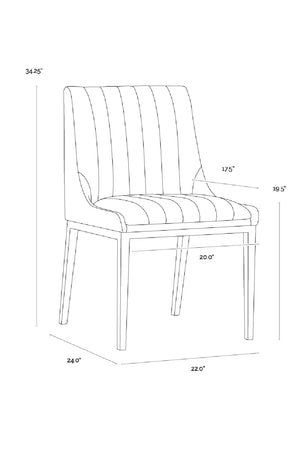   Modern European furniture - Vertical Stitched Dining Chairs (2) - www.oroa.com | Oroa.com