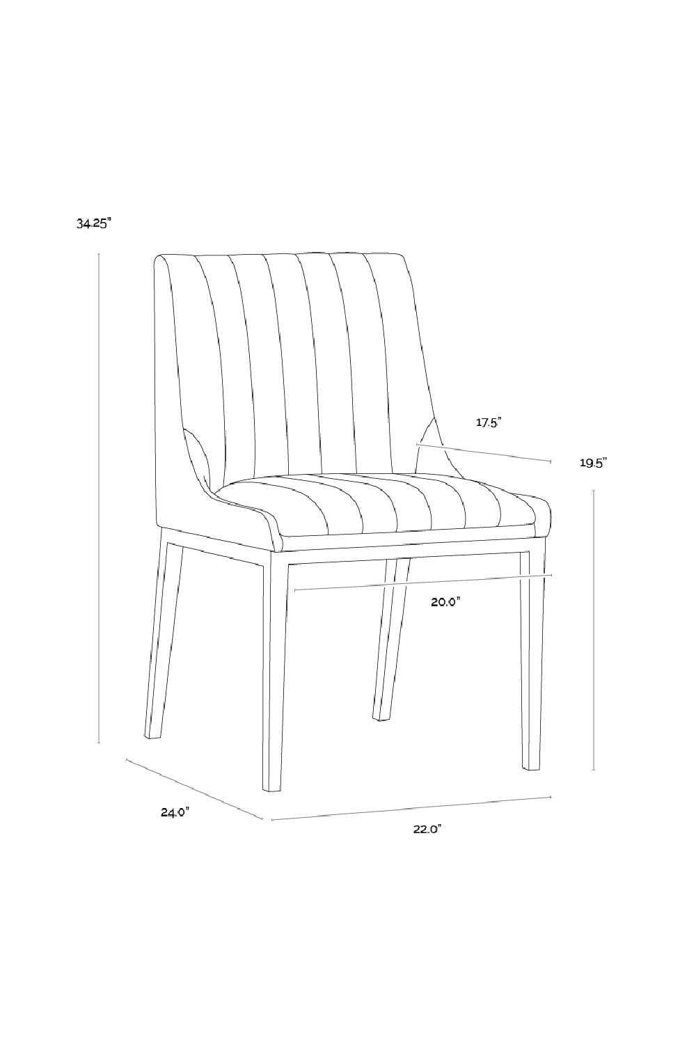   Modern European furniture - Vertical Stitched Dining Chairs (2) - www.oroa.com | Oroa.com