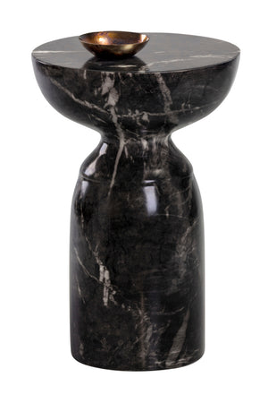 Modern European furniture - Round Marble-Look Indoor/Outdoor End Table - www.oroa.com