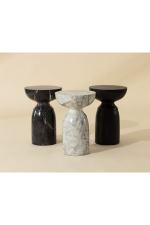 Modern European furniture - Round Marble-Look Indoor/Outdoor End Table - www.oroa.com