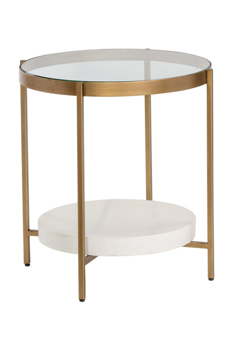 Modern European furniture - Gold Framed Glass Side Table - www.oroa.com