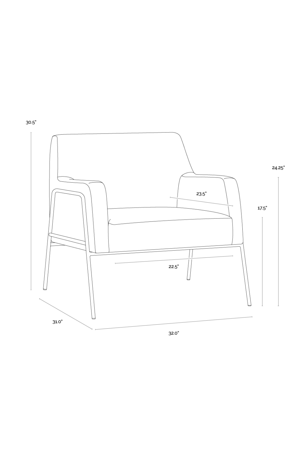 Modern European furniture - Fabric Upholstered Lounge Chair - www.oroa.com