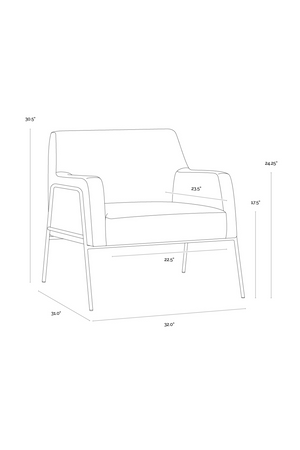 Modern European furniture - Fabric Upholstered Lounge Chair - www.oroa.com