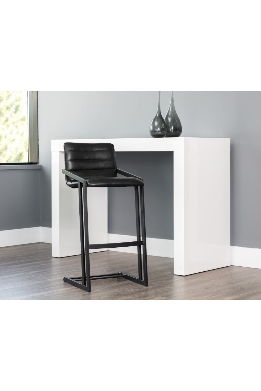 Modern European furniture - Horizontal Channel-Tufted Bar Stools (2) - www.oroa.com