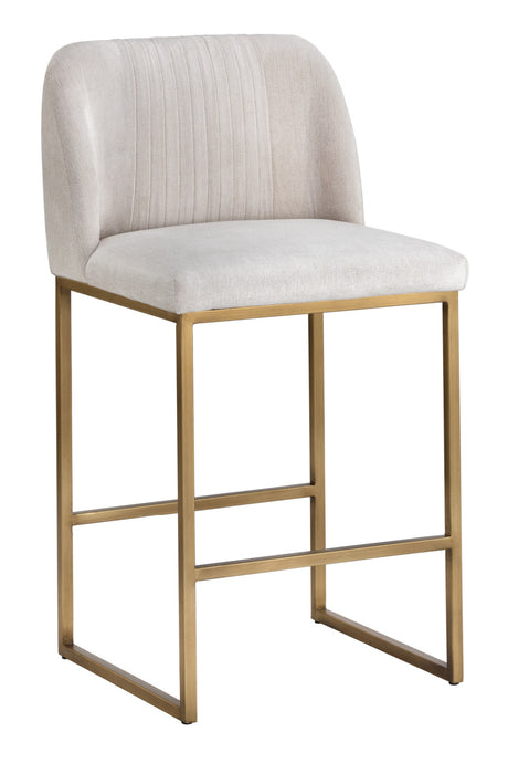 Modern European furniture - Ruched-Back Fabric Counter Stool - www.oroa.com