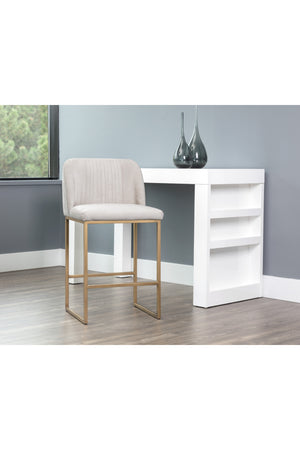 Modern European furniture - Ruched-Back Fabric Counter Stool - www.oroa.com