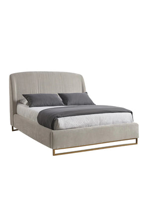 Modern European furniture - Gray Ruched Headboard Bed - www.oroa.com
