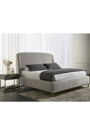 Modern European furniture - Gray Ruched Headboard Bed - www.oroa.com