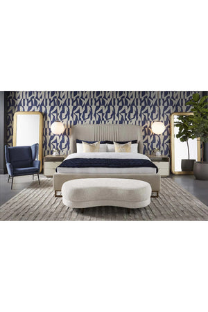 Modern European furniture - Gray Ruched Headboard Bed - www.oroa.com