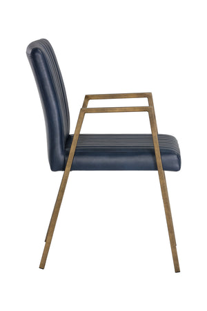 Modern European furniture - Channeled Leather Look Dining Chair - www.oroa.com