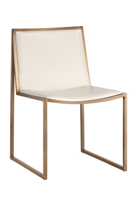 Modern European furniture - Cream Leather Look Dining Chairs (2) - www.oroa.com