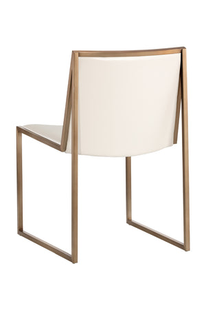 Modern European furniture - Cream Leather Look Dining Chairs (2) - www.oroa.com
