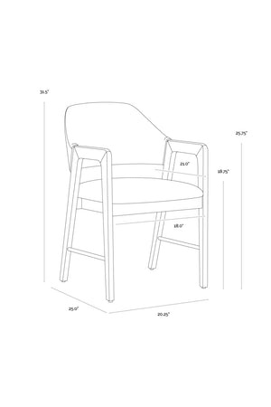 Modern European furniture - Smoked Acacia Frame Dining Chair - www.oroa.com