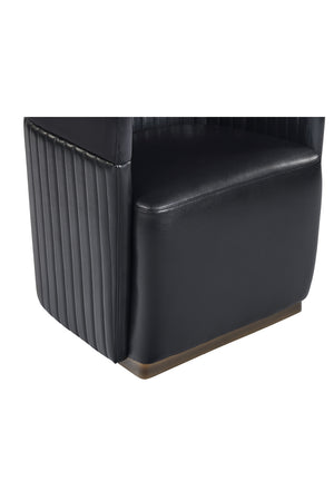 Modern European furniture - Black Leather Wheeled Lounge Chair - www.oroa.com