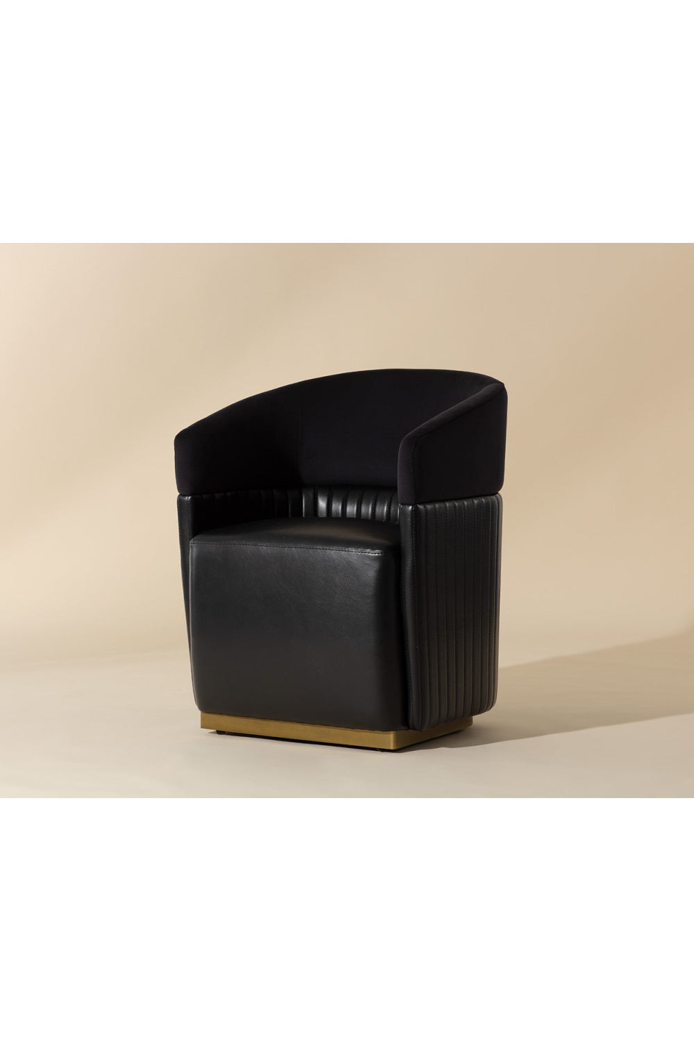 Modern European furniture - Black Leather Wheeled Lounge Chair - www.oroa.com