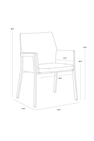 Modern European furniture - Leather Look Dining Armchair - www.oroa.com