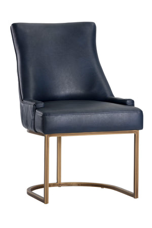   Modern European furniture - Bronze Cantilever Leather Dining Chairs (2) - www.oroa.com | Oroa.com