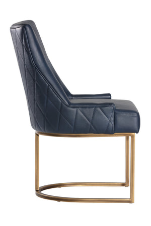   Modern European furniture - Bronze Cantilever Leather Dining Chairs (2) - www.oroa.com | Oroa.com