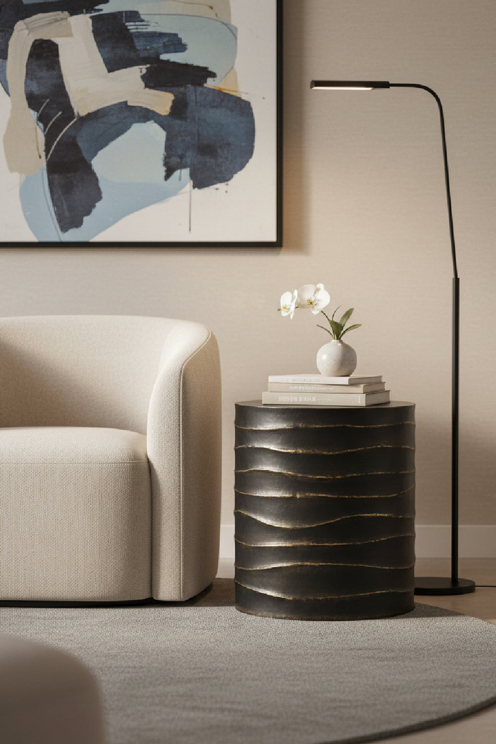 Modern European furniture - Black Cylindrical End Table - www.oroa.com