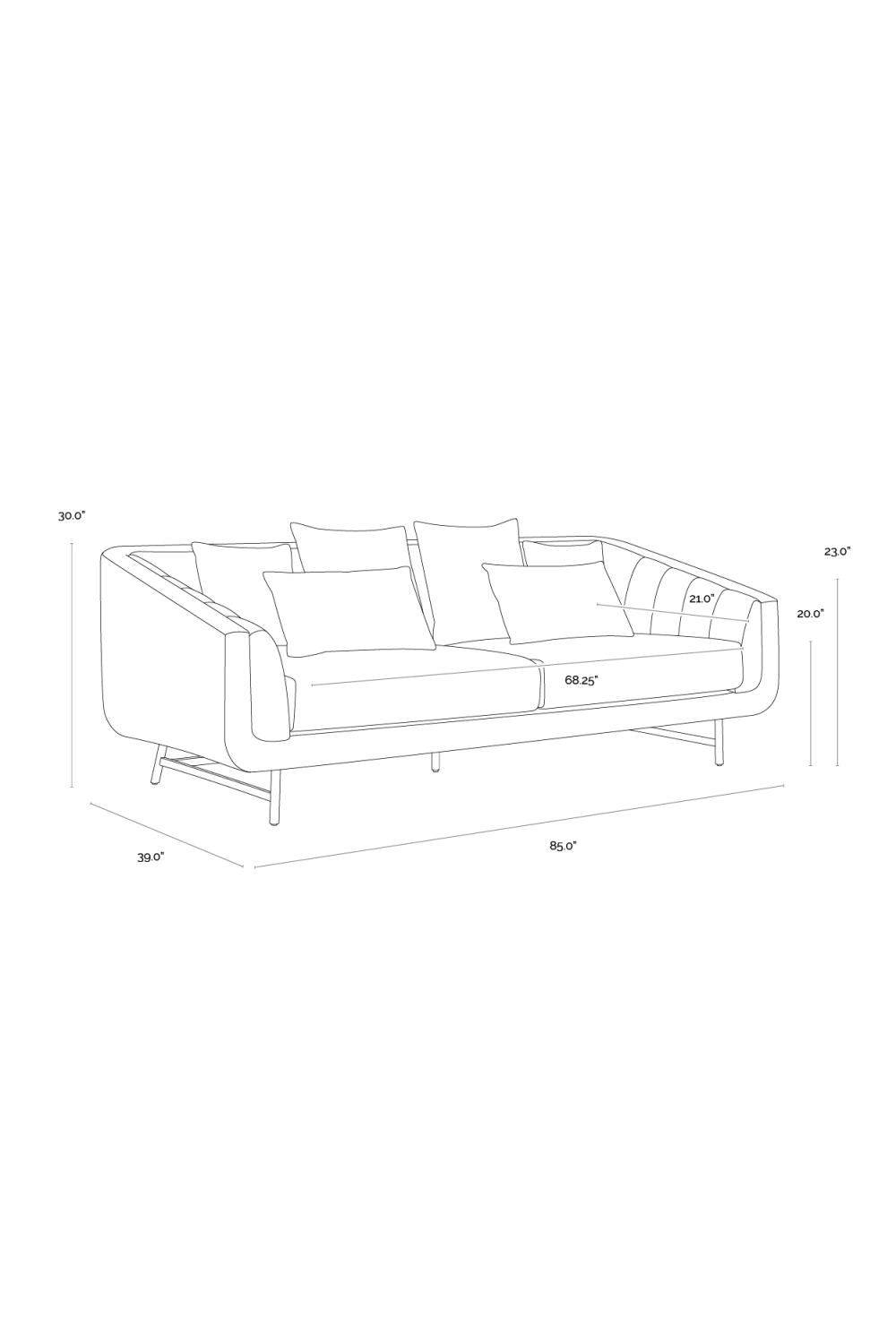 Modern European furniture - Channeled-Back 6-Cushion Sofa - www.oroa.com