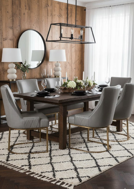 Modern European furniture - Bronze Cantilever Leather Dining Chairs (2) - www.oroa.com
