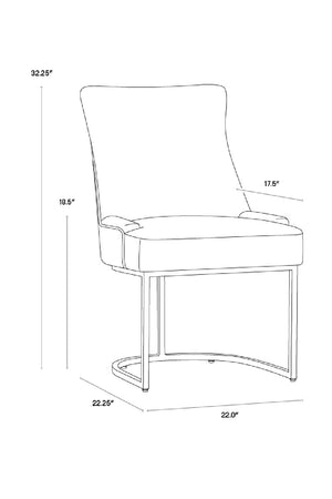   Modern European furniture - Bronze Cantilever Leather Dining Chairs (2) - www.oroa.com | Oroa.com