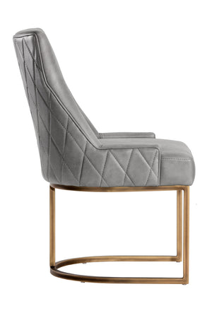   Modern European furniture - Bronze Cantilever Leather Dining Chairs (2) - www.oroa.com | Oroa.com