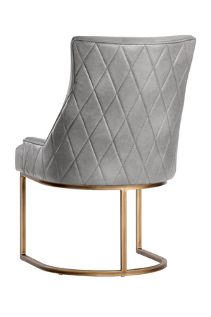   Modern European furniture - Bronze Cantilever Leather Dining Chairs (2) - www.oroa.com | Oroa.com