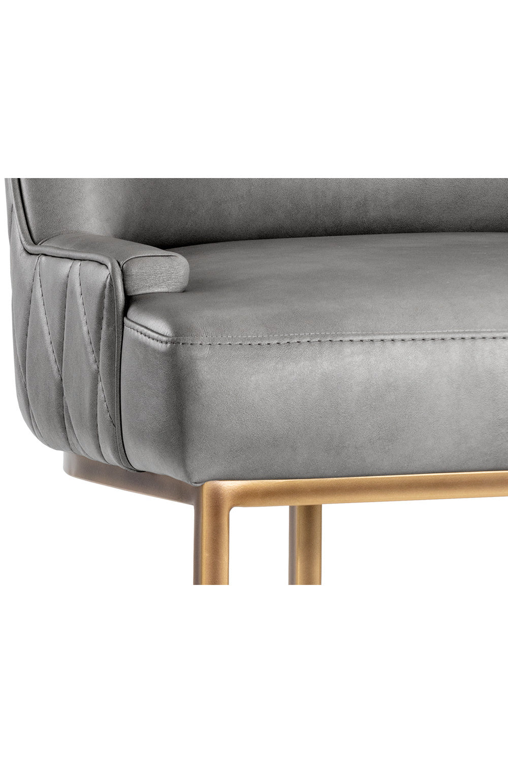   Modern European furniture - Bronze Cantilever Leather Dining Chairs (2) - www.oroa.com | Oroa.com