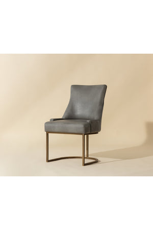   Modern European furniture - Bronze Cantilever Leather Dining Chairs (2) - www.oroa.com | Oroa.com