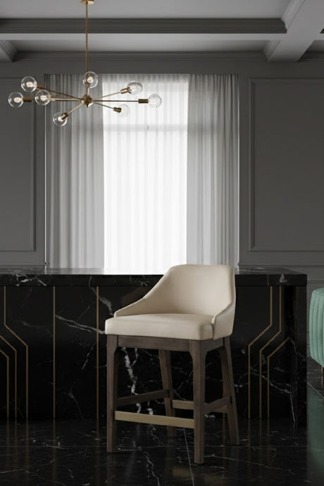 Cream Leather Look Counter Stool | Splendido Kace | Oroa.com