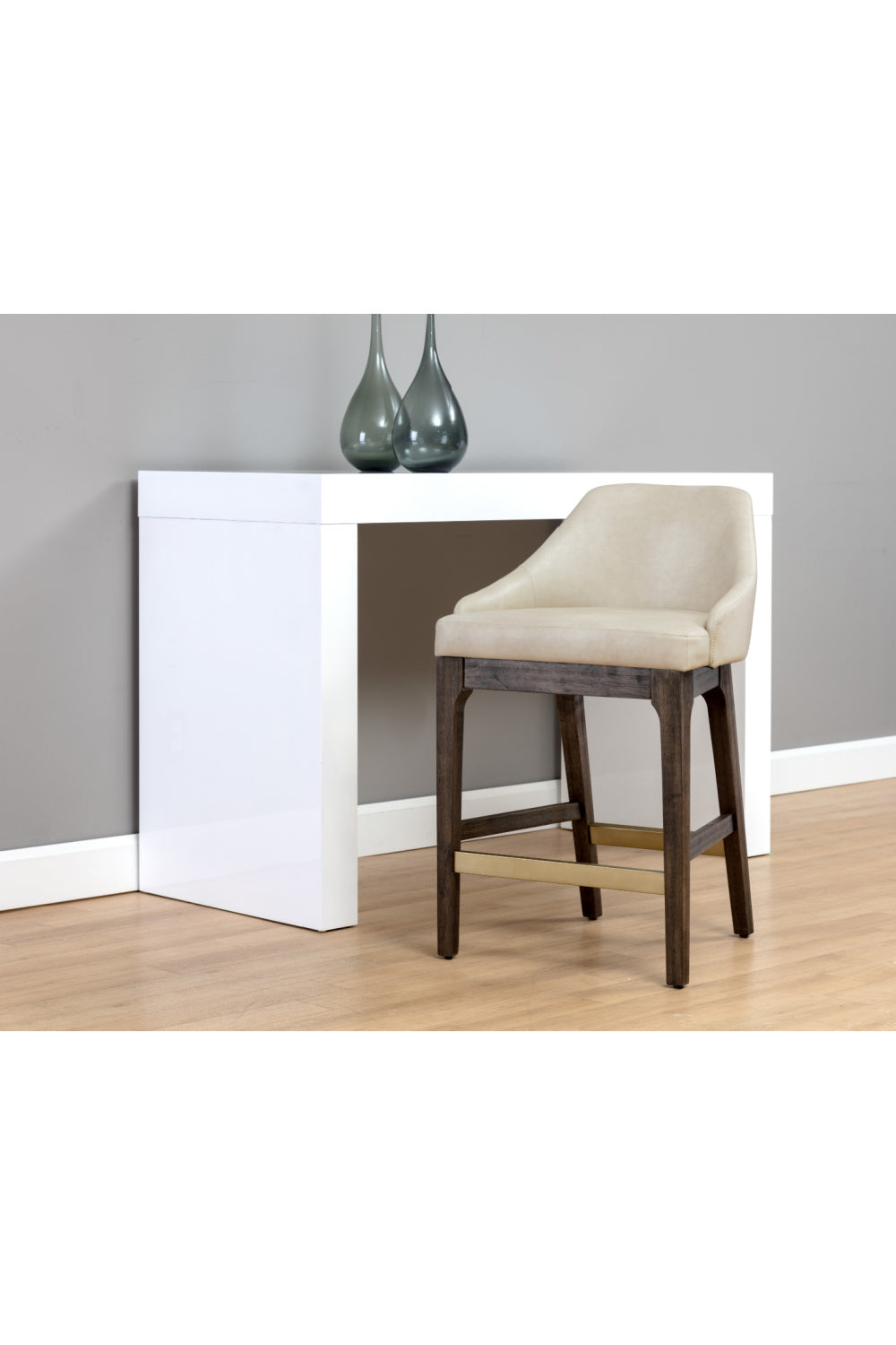 Cream Leather Look Counter Stool | Splendido Kace | Oroa.com