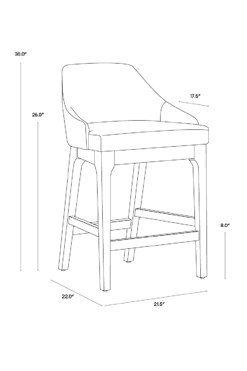 Cream Leather Look Counter Stool | Splendido Kace | Oroa.com