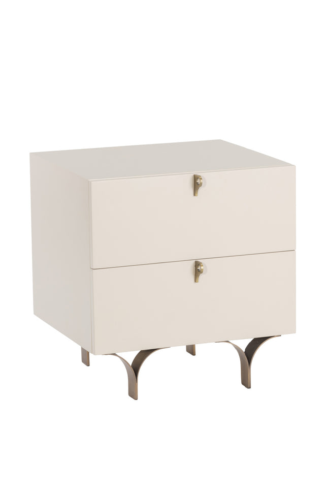 Modern European furniture - Cream Wood 2-Drawer Nightstand - www.oroa.com