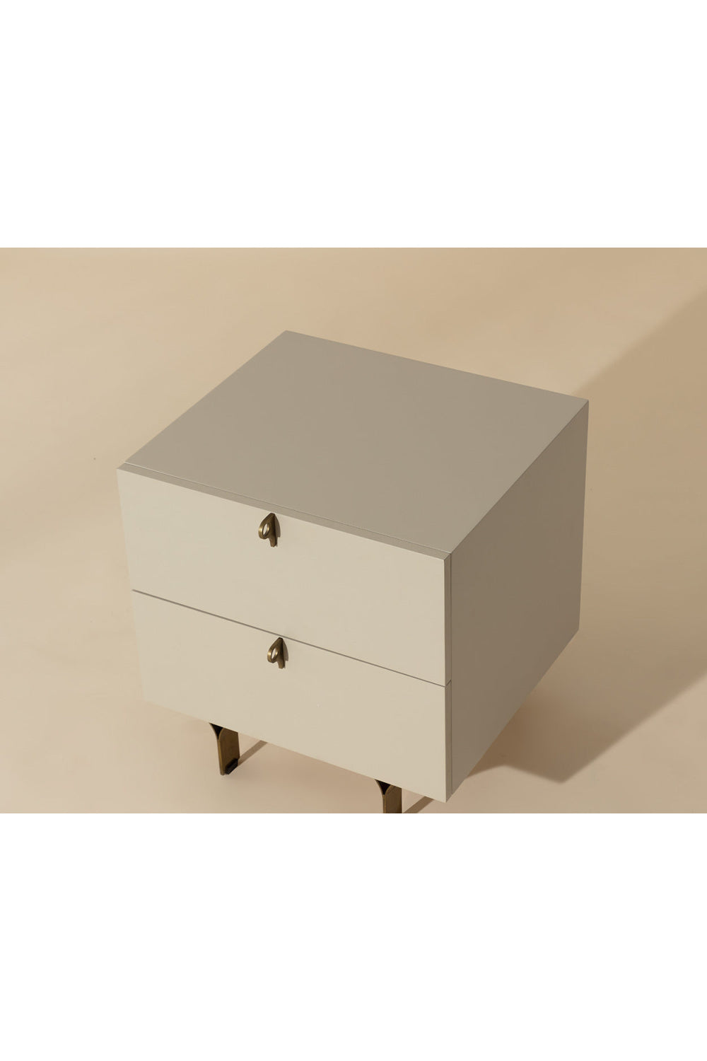 Modern European furniture - Cream Wood 2-Drawer Nightstand - www.oroa.com