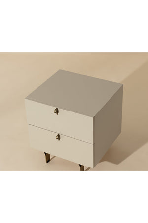 Modern European furniture - Cream Wood 2-Drawer Nightstand - www.oroa.com