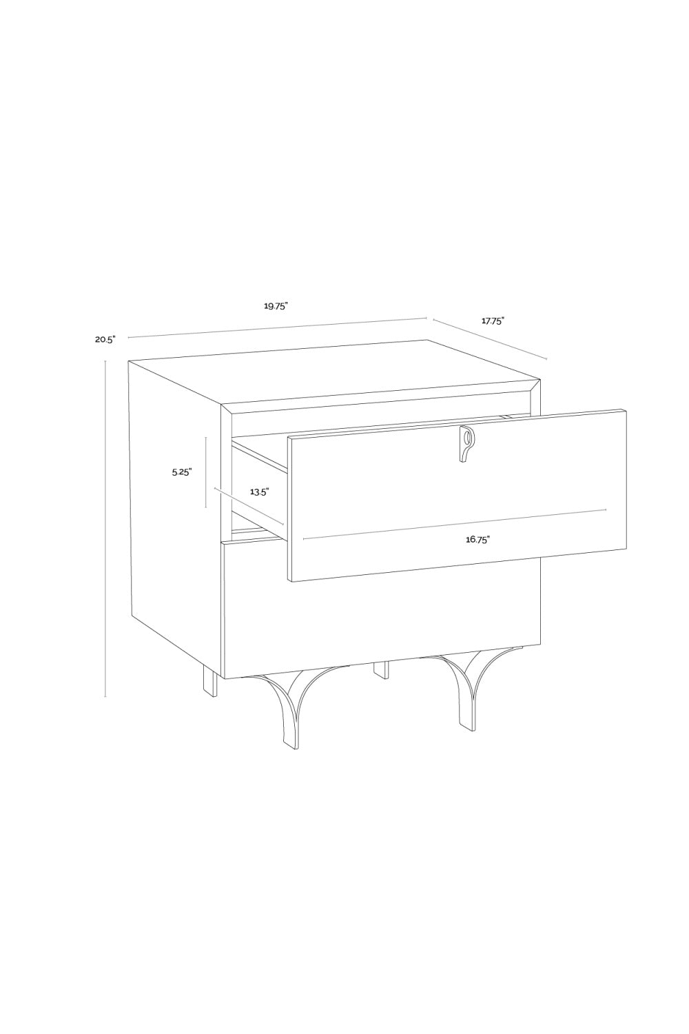 Modern European furniture - Cream Wood 2-Drawer Nightstand - www.oroa.com