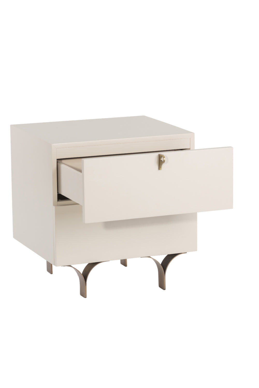Modern European furniture - Cream Wood 2-Drawer Nightstand - www.oroa.com