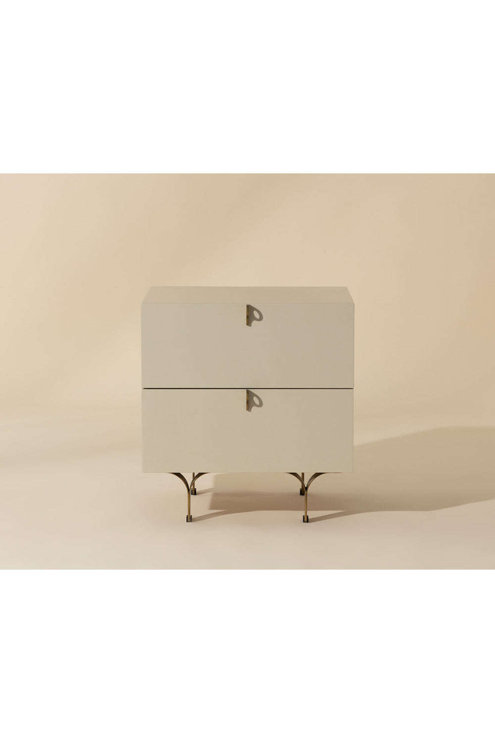 Modern European furniture - Cream Wood 2-Drawer Nightstand - www.oroa.com